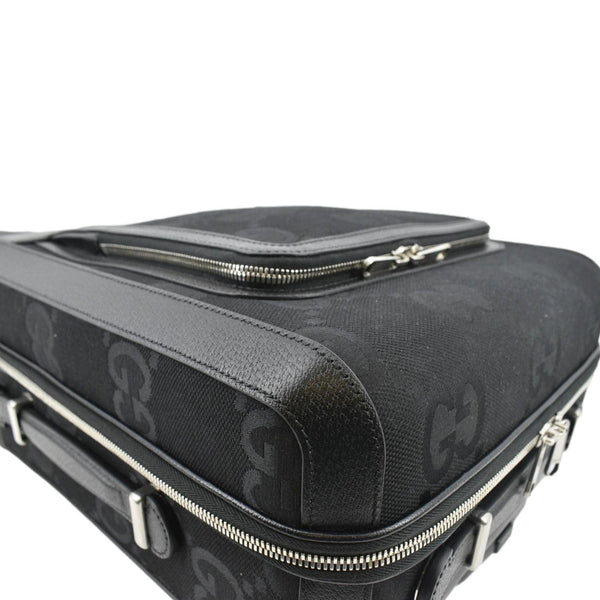 GUCCI Small Cabin Trolley Jumbo GG Supreme Canvas Travel Bag Black 451003