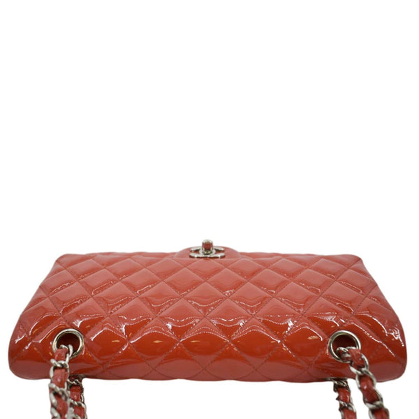CHANEL Classic Double Flap Shoulder Bag Red upper look