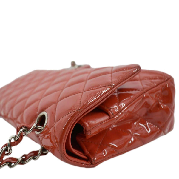 CHANEL Classic Double Flap Shoulder Bag Red right corner look