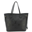 LOUIS VUITTON Neverfull MM Empreinte Leather Tote Shoulder Bag Black