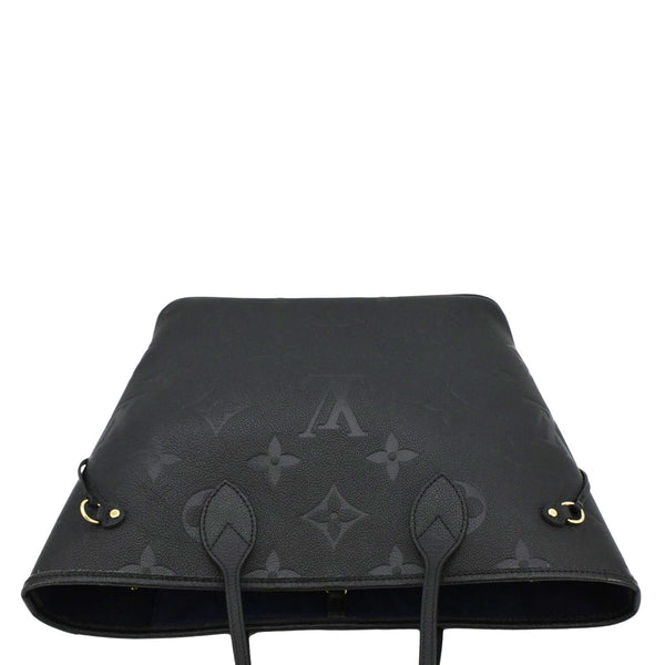 LOUIS VUITTON Neverfull MM Empreinte Leather Tote Shoulder Bag Black