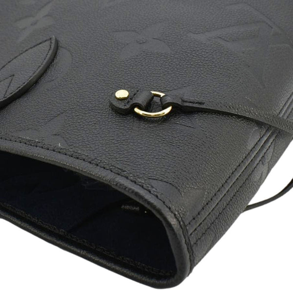 LOUIS VUITTON Neverfull MM Empreinte Leather Tote Shoulder Bag Black