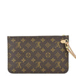 LOUIS VUITTON Monogram Canvas Pochette Wristlet Neverfull Pouch Brown