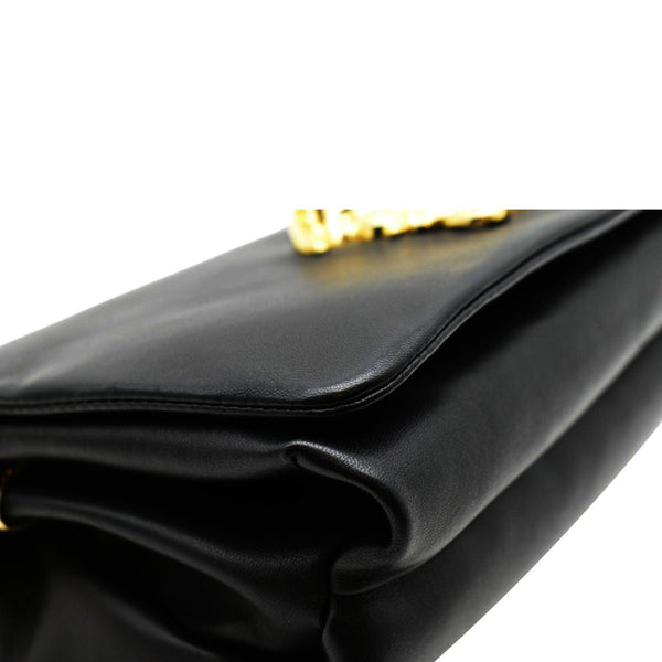 VERSACE Medusa Leather Chain Clutch Bag Black