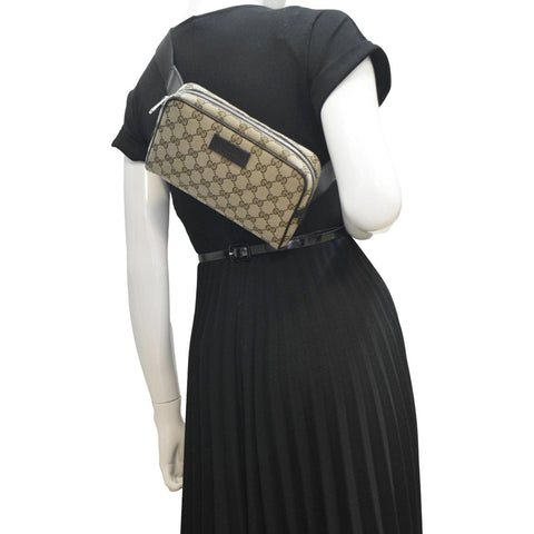 GUCCI GG Monogram Canvas Belt Bag Beige 449174