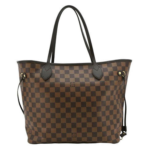 LOUIS VUITTON Neverfull MM Damier Ebene Tote Bag Brown