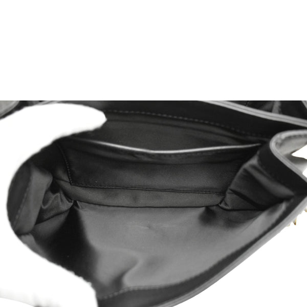 VERSACE Medusa Leather Chain Clutch Bag Black