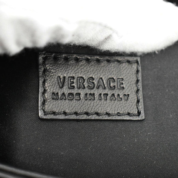 VERSACE Medusa Leather Chain Clutch Bag Black