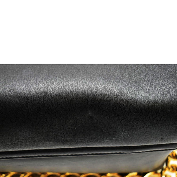 VERSACE Medusa Leather Chain Clutch Bag Black