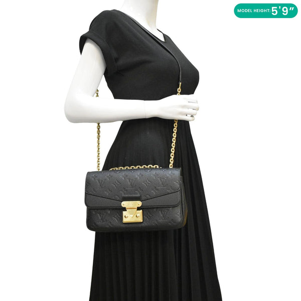 LOUIS VUITTON Marceau  Monogram Empreinte Leather Shoulder Bag Black