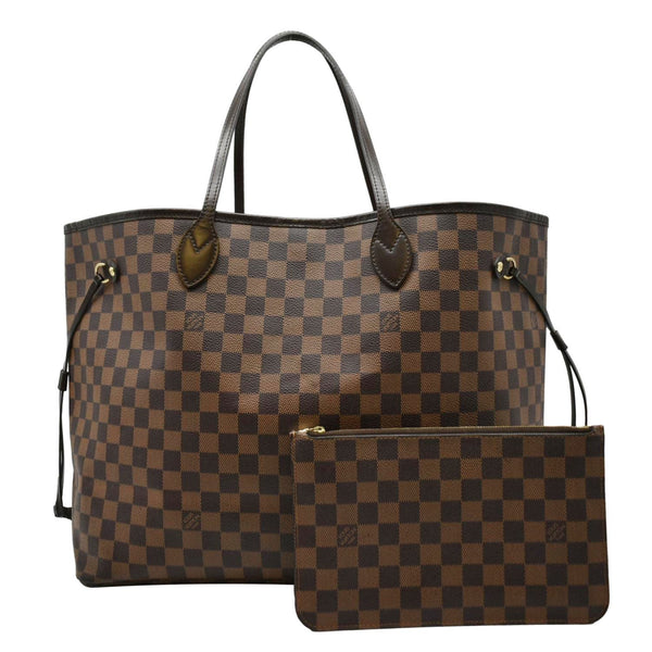 LOUIS VUITTON Neverfull Tote Bag Brown front look