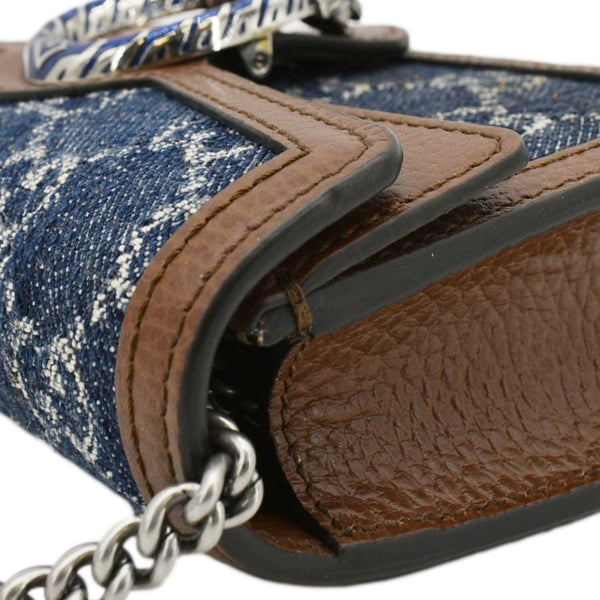 GUCCI Dionysus Super Mini GG Supreme Canvas Crossbody Bag Blue 476432