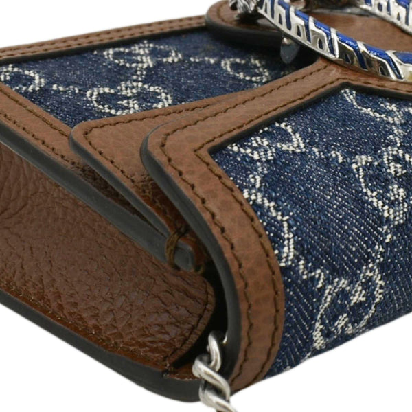 GUCCI Dionysus Super Mini GG Supreme Canvas Crossbody Bag Blue 476432