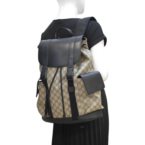 GUCCI Soft GG Supreme Canvas Backpack Bag Beige 450958