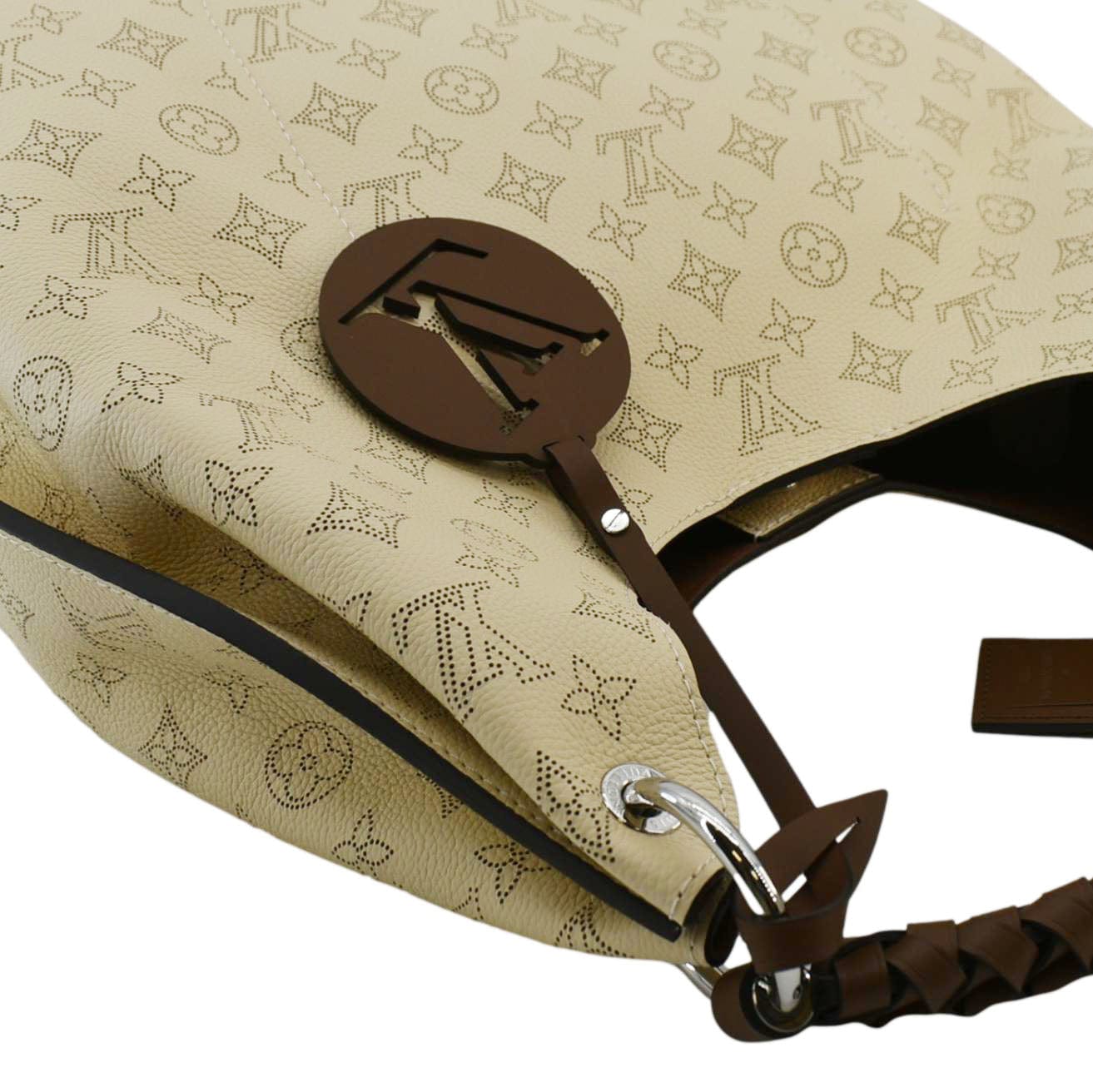 LOUIS VUITTON Carmel Mahina Leather Creme Beige Hobo Bag
