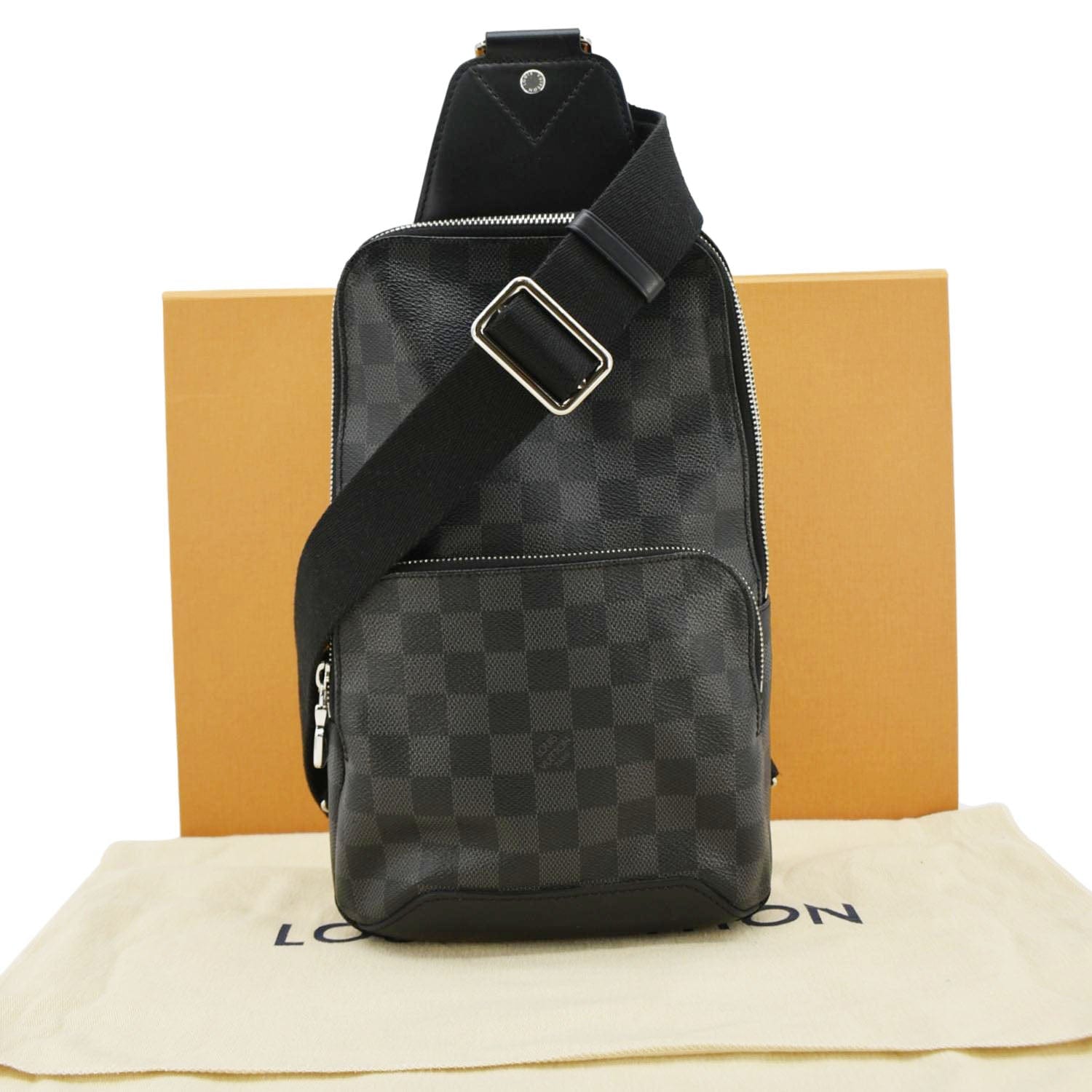 LOUIS VUITTON Avenue Sling Damier Graphite Backpack Bag Black LOUIS VUITTON Avenue Sling Damier Graphite Backpack Bag Black