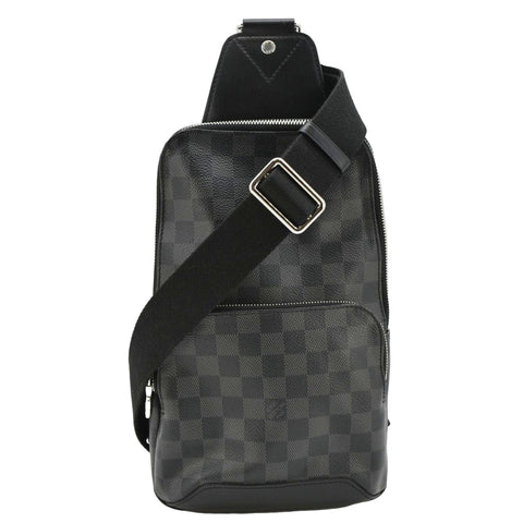 LOUIS VUITTON Avenue Sling Damier Graphite Backpack Bag Black