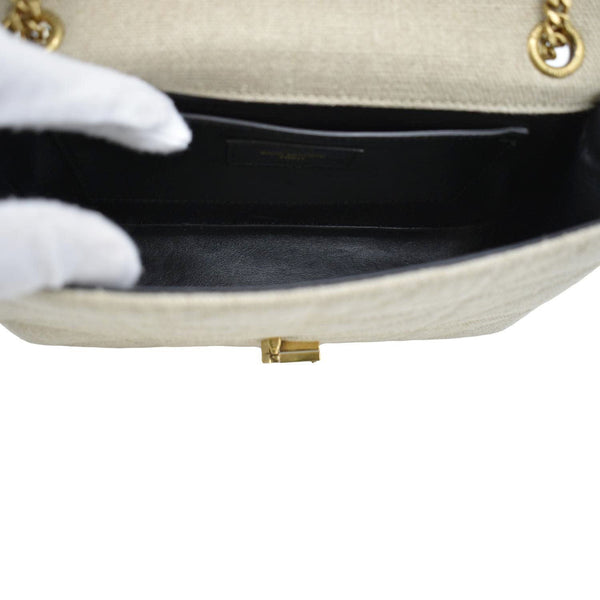 YVES SAINT LAURENT Patchwork Jamie Jersey Wool Shoulder Bag Beige