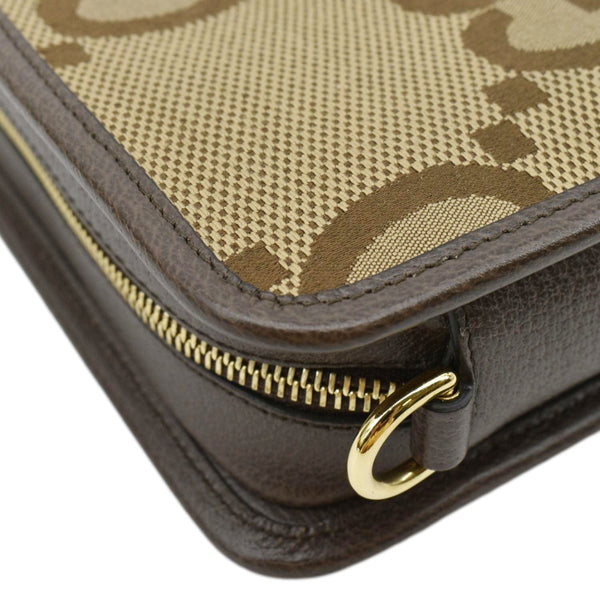 GUCCI Mini Jumbo GG Canvas Crossbody Bag Beige 696075