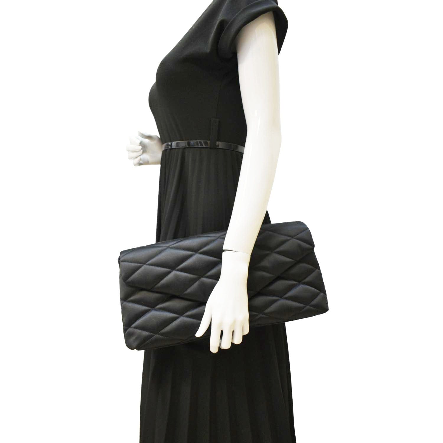 Sade Large Quilted Satin Clutch Bag Sade Large Quilted Satin Clutch Bag