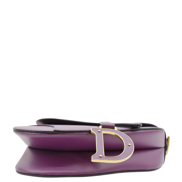 CHRISTIAN DIOR Saddle Leather Satchel Bag Mulberry