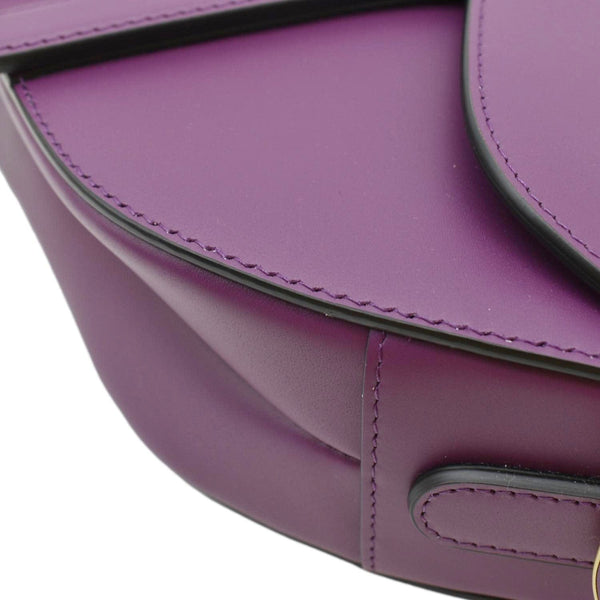 CHRISTIAN DIOR Saddle Leather Satchel Bag Mulberry