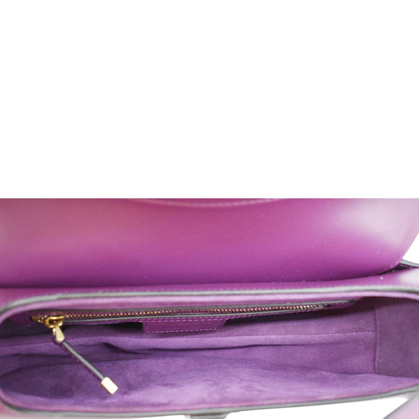 CHRISTIAN DIOR Saddle Leather Satchel Bag Mulberry