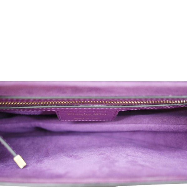 CHRISTIAN DIOR Saddle Leather Satchel Bag Mulberry