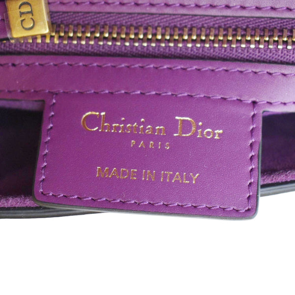 CHRISTIAN DIOR Saddle Leather Satchel Bag Mulberry