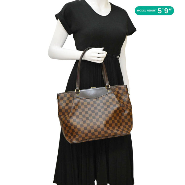 LOUIS VUITTON Westminster GM Damier Ebene Tote Shoulder Bag Brown