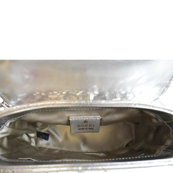 GUCCI GG Marmont Sequin Top Handle Crossbody Bag Silver 583571