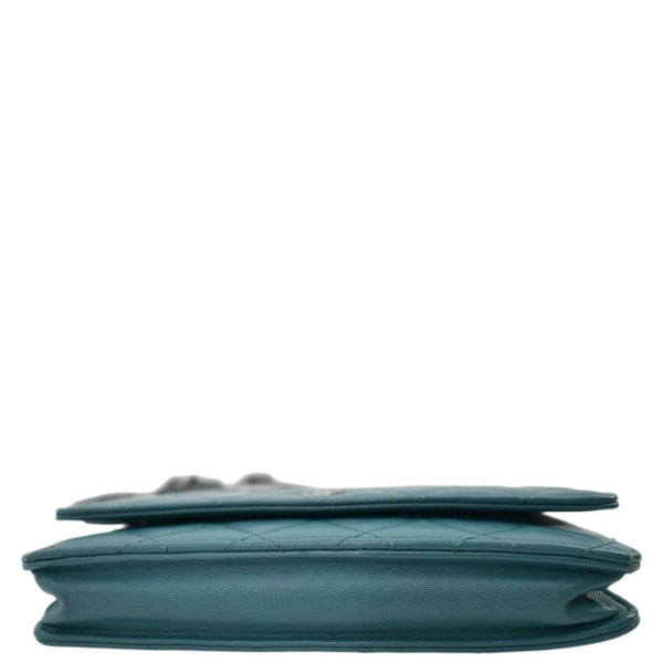 CHANEL WOC Quilted Leather Crossbody Wallet Light Blue