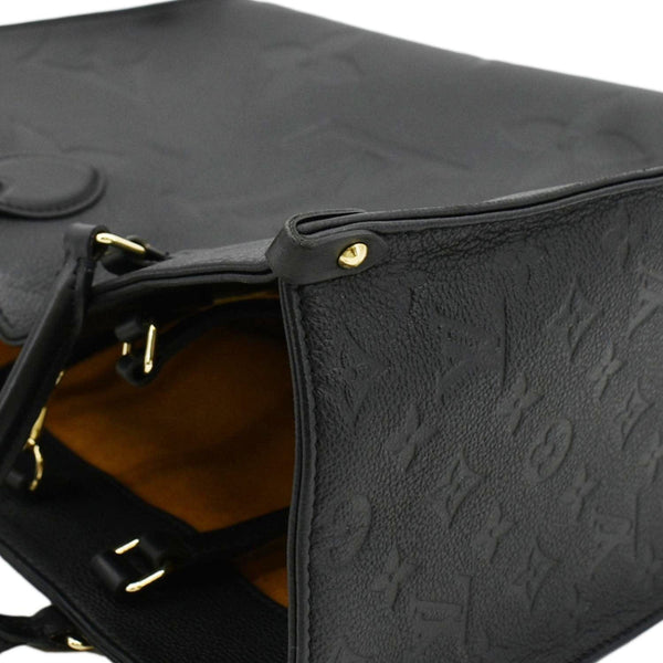 LOUIS VUITTON Onthego MM Giant Monogram Empreinte Leather Tote Bag Black