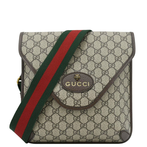 GUCCI Neo Vintage Medium GG Supreme Canvas Messenger Bag Beige 598604
