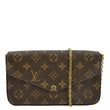 LOUIS VUITTON Felicie Monogram Canvas Pochette Crossbody Bag Brown