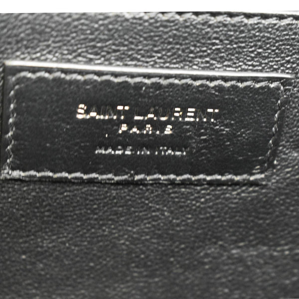 YVES SAINT LAURENT Envelope Medium Mixed Matelasse Leather Shoulder Bag Black