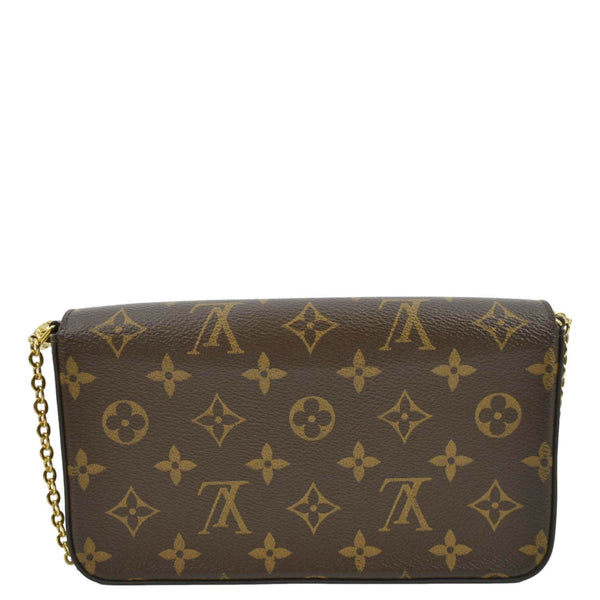 LOUIS VUITTON Felicie Monogram Canvas Pochette Crossbody Bag Brown
