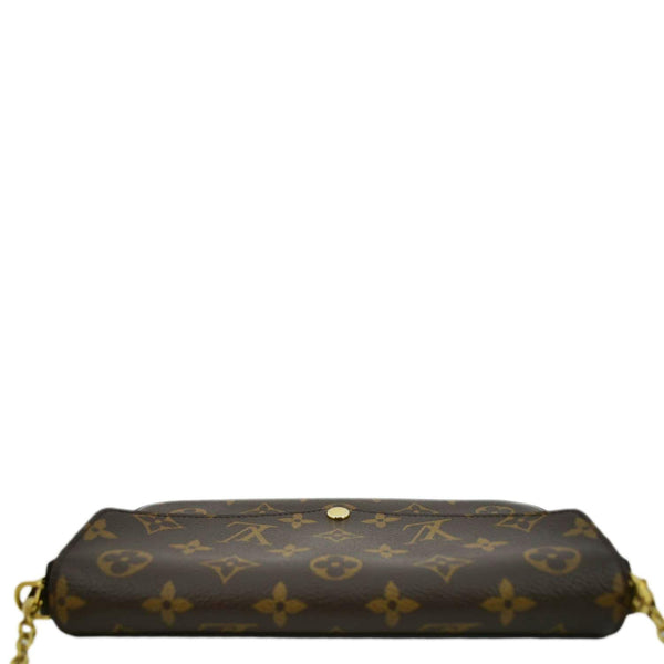 LOUIS VUITTON Felicie Monogram Canvas Pochette Crossbody Bag Brown