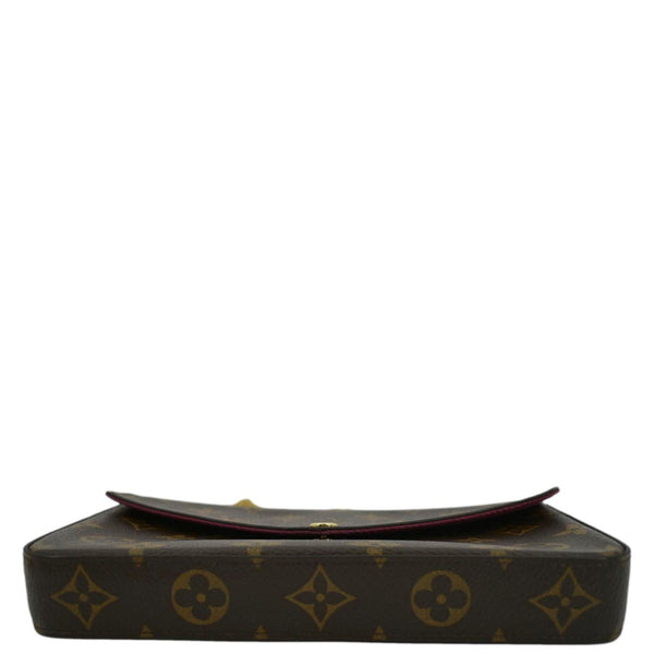 LOUIS VUITTON Felicie Monogram Canvas Pochette Crossbody Bag Brown