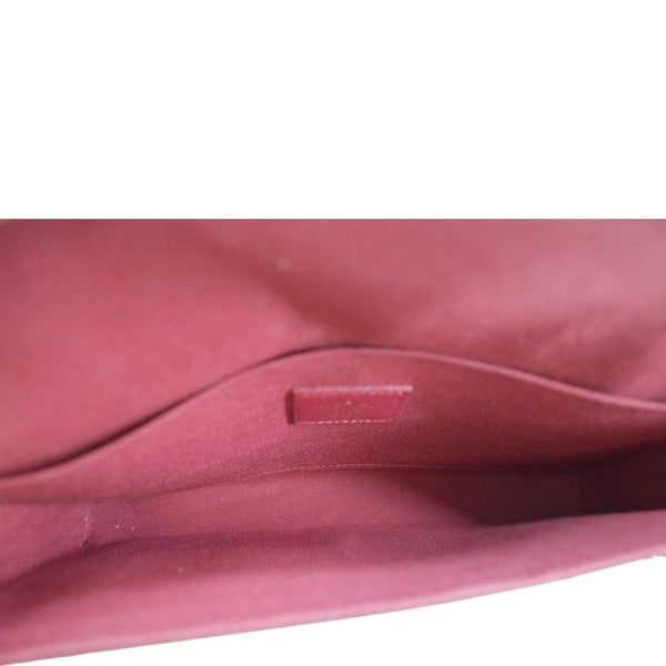 LOUIS VUITTON Felicie Monogram Canvas Pochette Crossbody Bag Brown