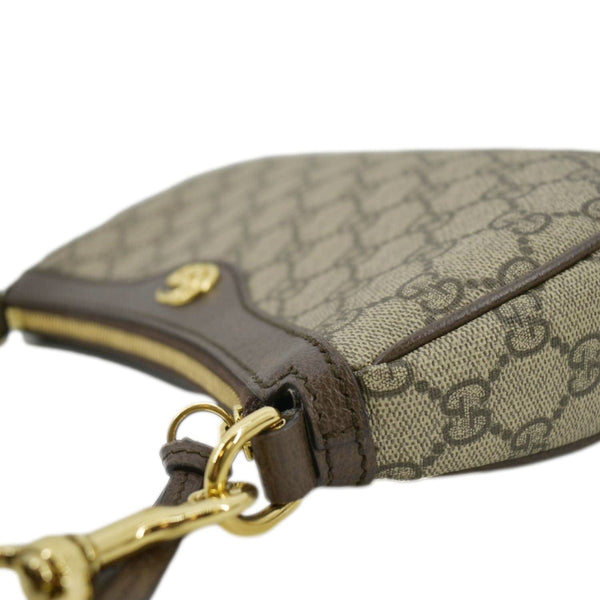 GUCCI Ophidia Web Small GG Supreme Canvas Shoulder Bag Beige 735132