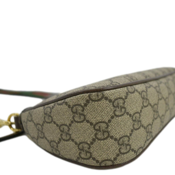 GUCCI Ophidia Web Small GG Supreme Canvas Shoulder Bag Beige 735132