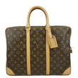 LOUIS VUITTON Porte Documents Voyage Monogram Canvas Briefcase Bag Brown