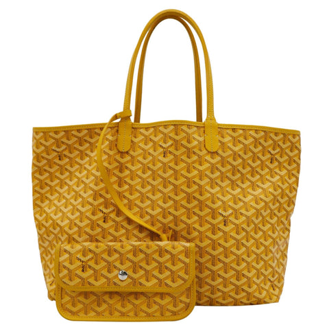 GOYARD Saint Louis PM Chevron Print Canvas Tote Bag Yellow
