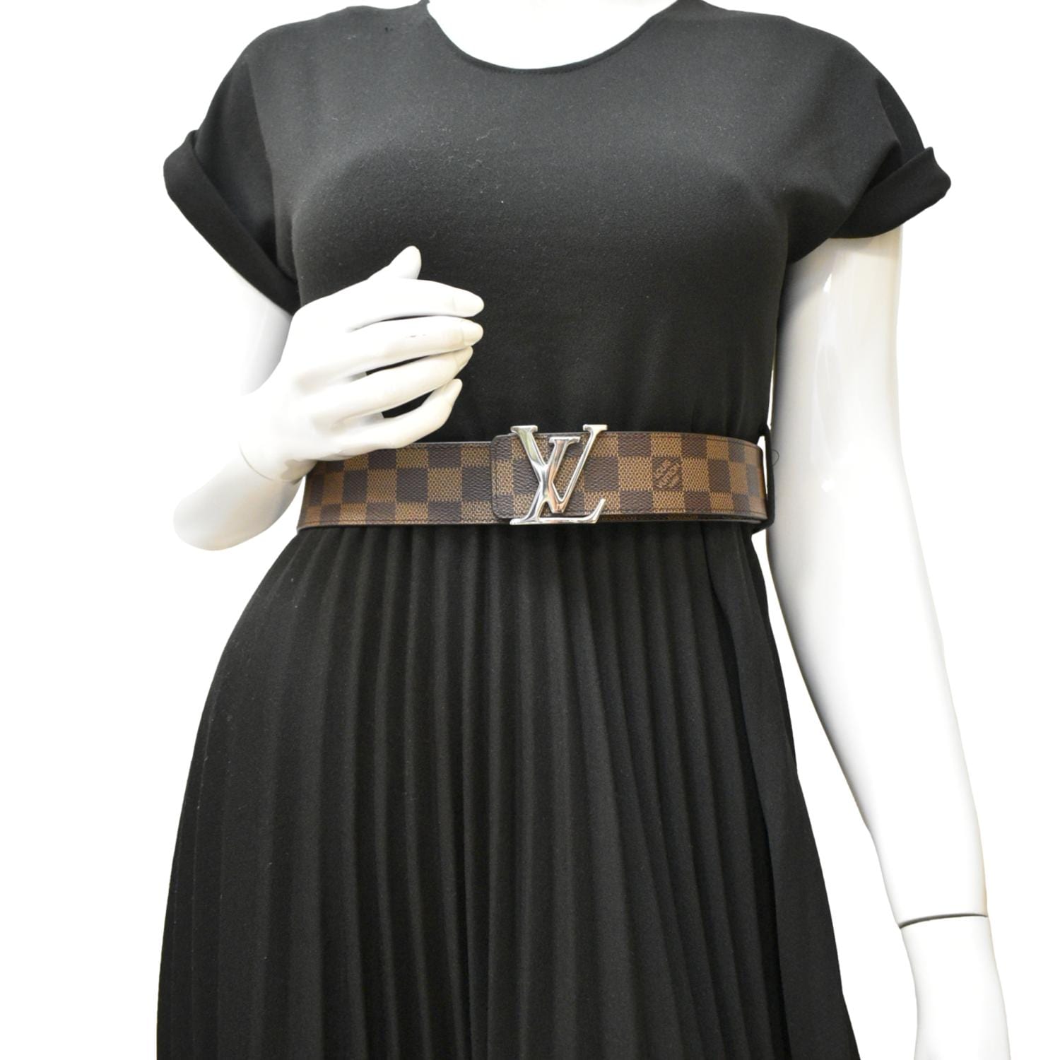 LOUIS VUITTON LV Initiales Belt Damier Ebene Brown LOUIS VUITTON LV Initiales Belt Damier Ebene Brown
