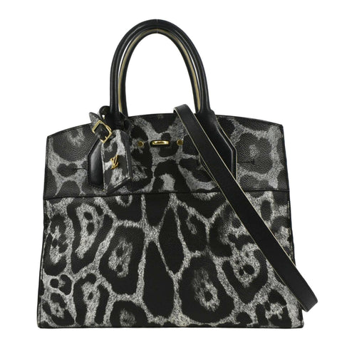 LOUIS VUITTON City Steamer Animal Print Canvas Shoulder Bag Grey