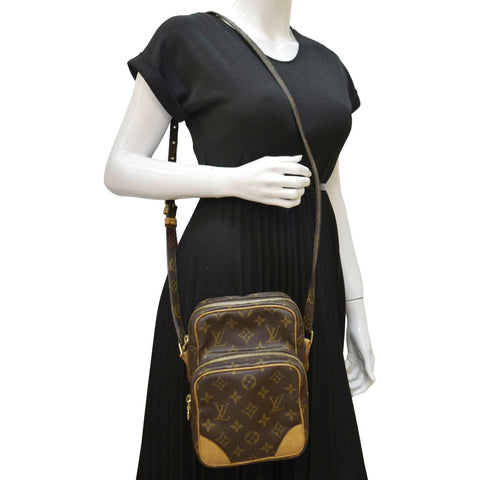 LOUIS VUITTON Amazone Monogram Canvas Crossbody Bag Brown