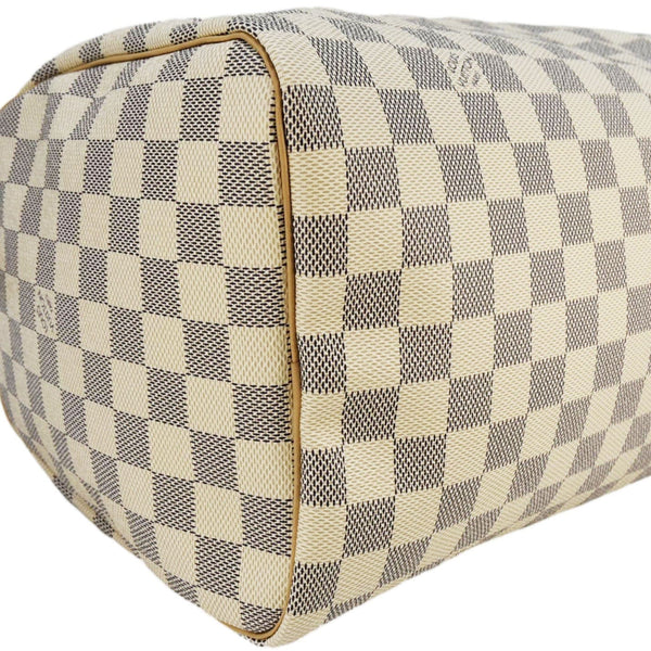 LOUIS VUITTON Speedy 30 Damier Azur Satchel Bag White