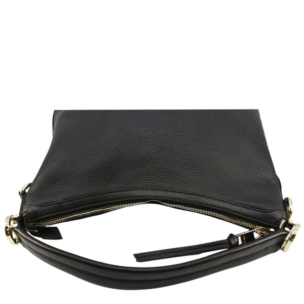 GUCCI Miss GG Original Pebbled Calfskin Leather Hobo Bag Black 326514