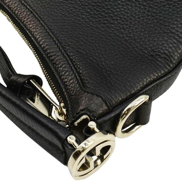 GUCCI Miss GG Original Pebbled Calfskin Leather Hobo Bag Black 326514